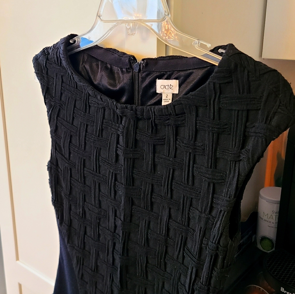 Textured Black Cache Dress